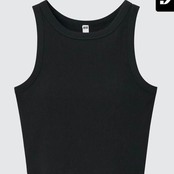 Uniqlo Ribbed Cropped Sleeveless Bra Top in Black - Picture 1 of 5